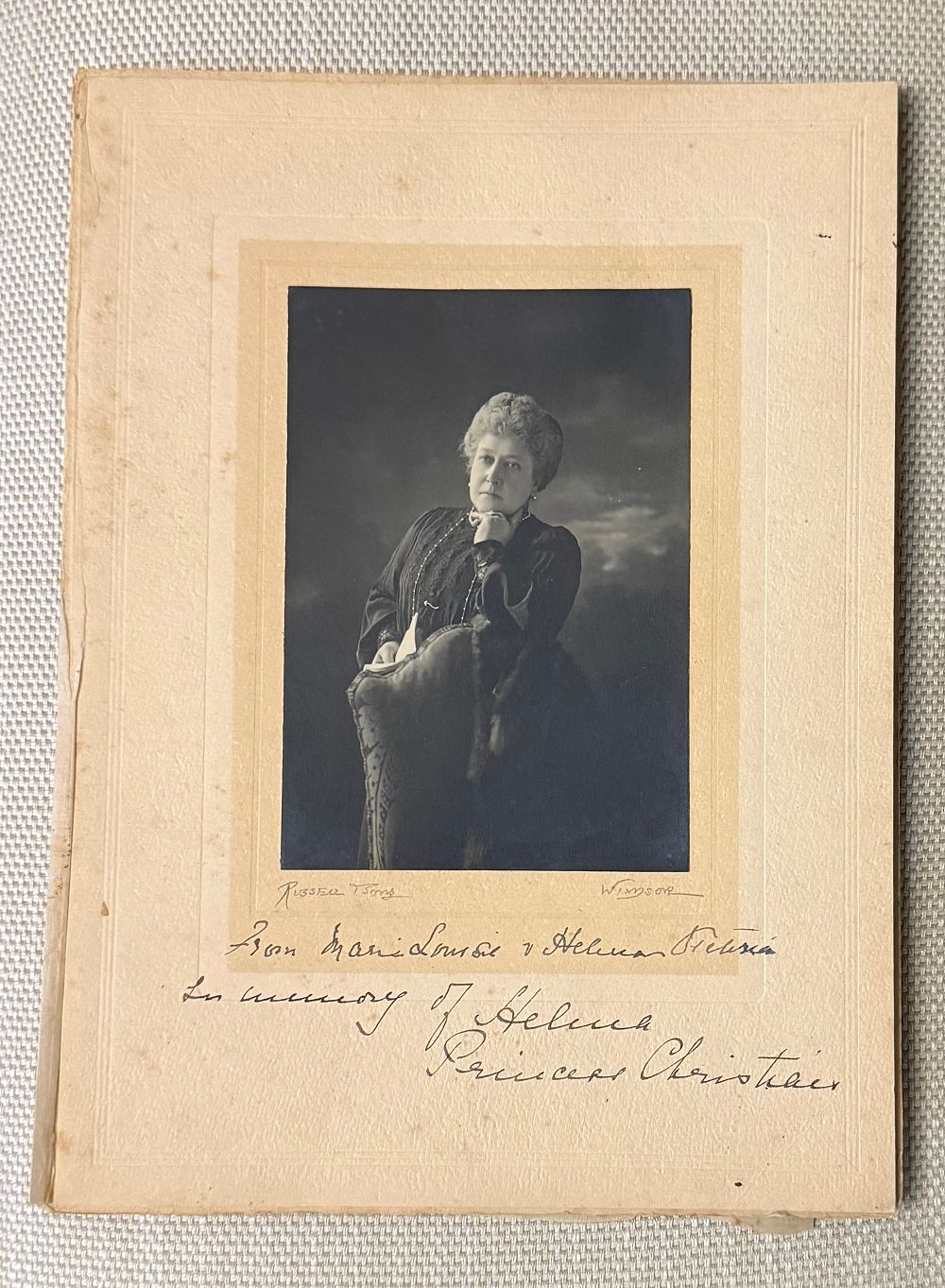 Princess Helena, Daughter of Queen Victoria – Large Royal Portrait Photograph with Handwritten 