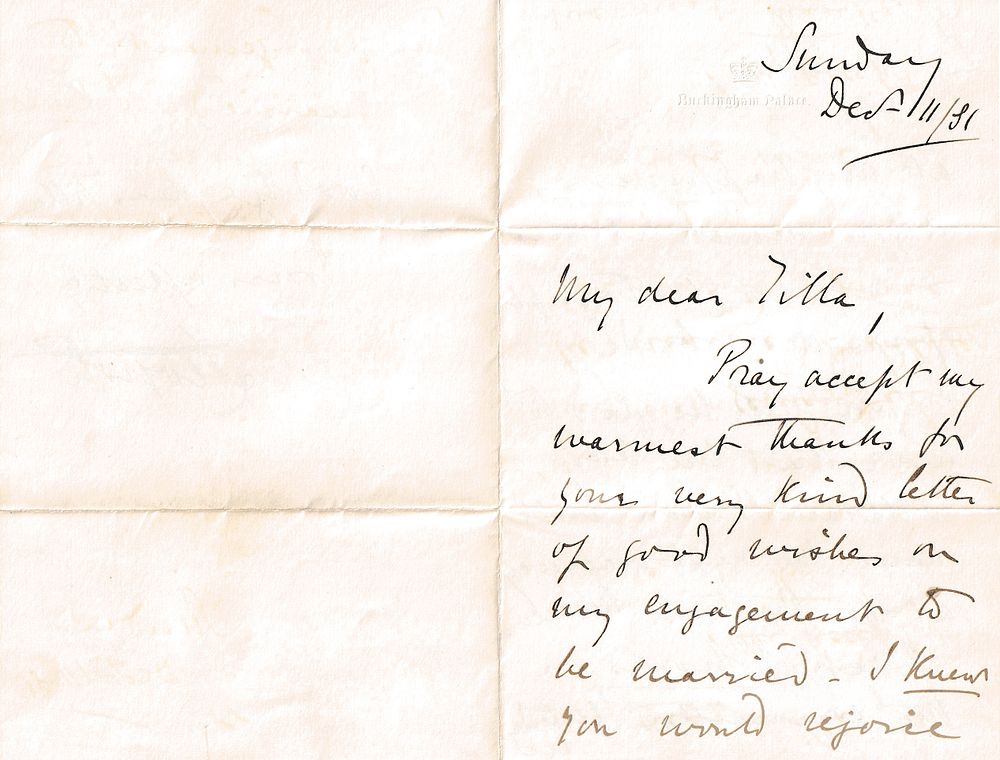 Prince Leopold, Son of Queen Victoria – Autograph Letter Signed Concerning His Engagement to 
