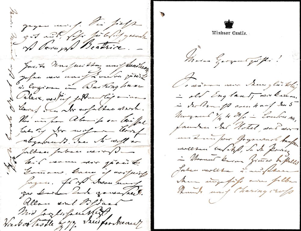 Windsor Castle, 1877 – Autograph Letter in German from the Close Circle of the British Royal 