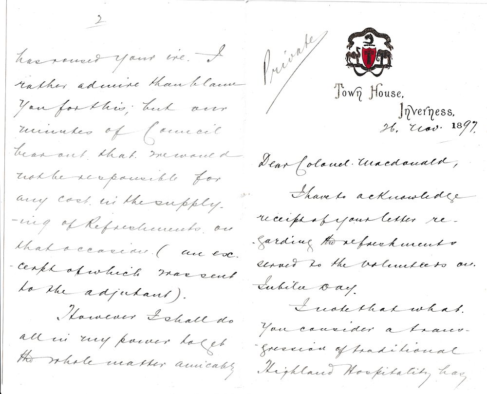 Queen Victoria’s Diamond Jubilee, 1897 – Official Letter from William Macbean, Provost of 