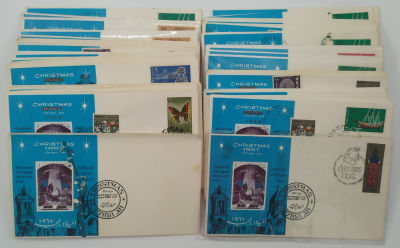 כ-80 מעטפות מזכרת של חג המולד מהשנים 1967 (3 מעטפות) ו-1968 (כ-68 עם אוברפרינט)