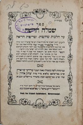 עותק בן ה"עצי חיים" הרה"צ יחיאל מיכל טייטלבוים מ' סיגיט נעקה"ש בשנות האימה. שמלה חדשה 