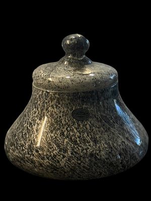 Contenitore Murano "Cristalleria Stile Murano". Contenitore con coperchio, vetro marmorizzato