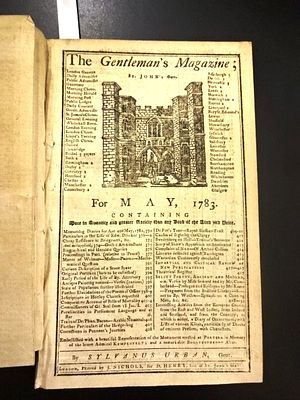 1783 Magazine American Revolutionary War Content. The Gentleman's Magazine for May 1783 
