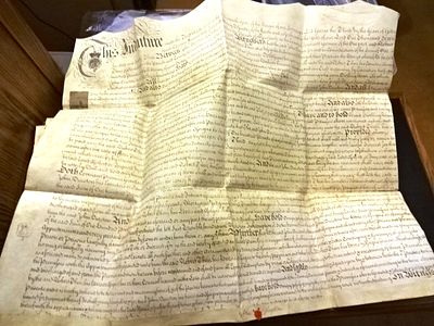 1773 Large English Vellum Manuscript Deed Red Wax Seals. Large English vellum indenture dated 