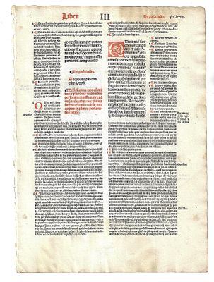 1501 Large Law Leaf Canterbury. A leaf from "Provinciale Seu Constitutiones Anglie", by William 