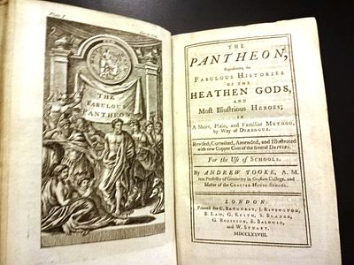 1778 Leather The Pantheon Heathen Gods. Fine leather bound edition of “The Pantheon representing 