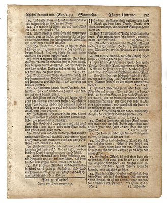 1776 Revolutionary War Bible Leaf. A leaf from Biblia Das Ist printed at Germantown Pennsylvania 