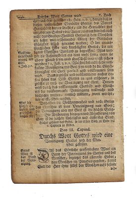 1751 Leaf Benjamin Franklin Printer. A leaf from "Wahren Christenthum" in German Fraktur 
