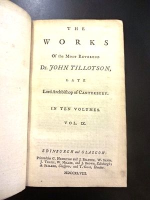 1748 Leather Works John Tillotson. Volume IX from “The Works of the Most Reverend Dr. John 