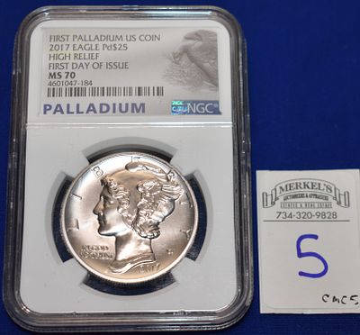 2017 $25 Palladium High Relief Eagle NGC MS 70 First Day of Issue 
Photos Attached are of the 