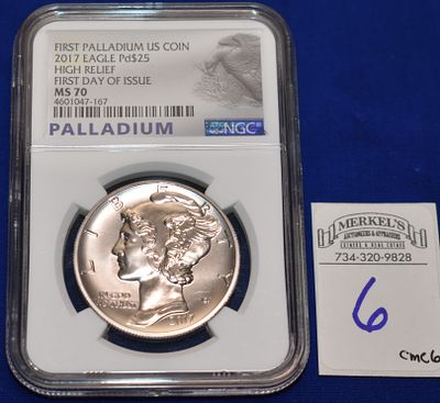 2017 $25 Palladium High Relief Eagle NGC MS 70 First Day of Issue 
Photos Attached are of the 