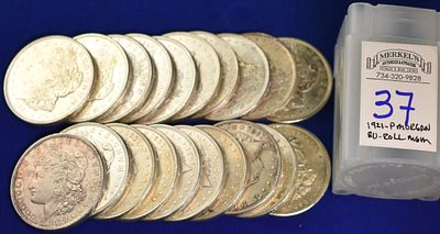 1921 P BU Morgan Silver Dollar Roll. 
Photos Attached are of the Actual Item(s) contained 