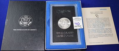 1883-CC GSA Boxed with Cert Morgan Silver Dollar. 
Photos Attached are of the Actual Item(s) 