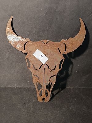 RUSTIC BULL SKULL WALL ART