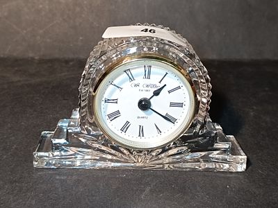 VINTAGE HANC CUT CRYSTAL MANTLE CLOCK