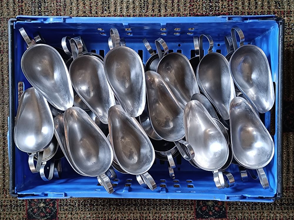 A Full Box of Stainless Steel Gravy Boats