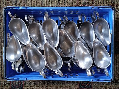 A Full Box of Stainless Steel Gravy Boats