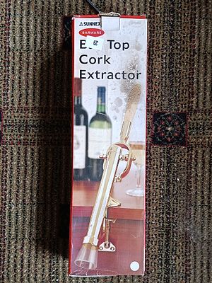 SUNNEX Barware Top Cork Extractor, New in Box