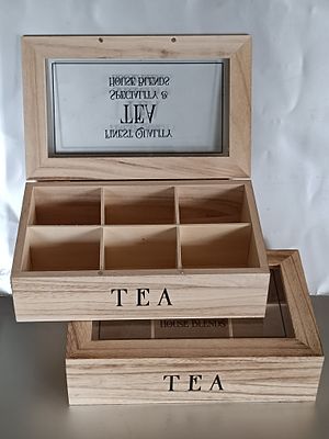 A Pair Of Modern Rustic Wooden Tea Storage Boxes