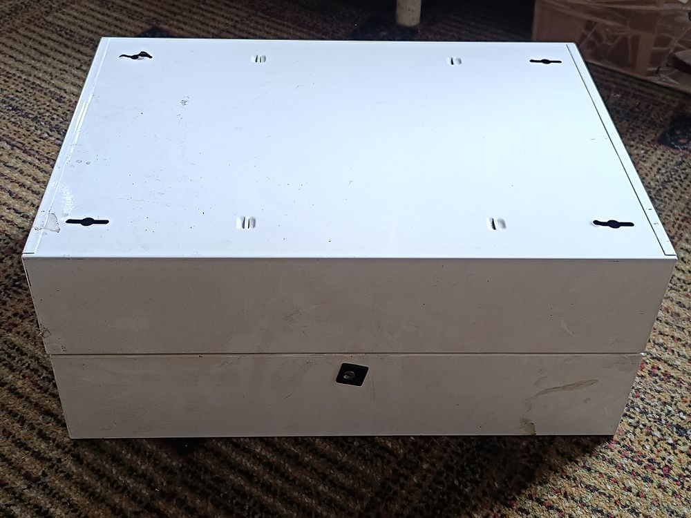 A Rittal White Metal Wall Mount Enclosure Cabinet