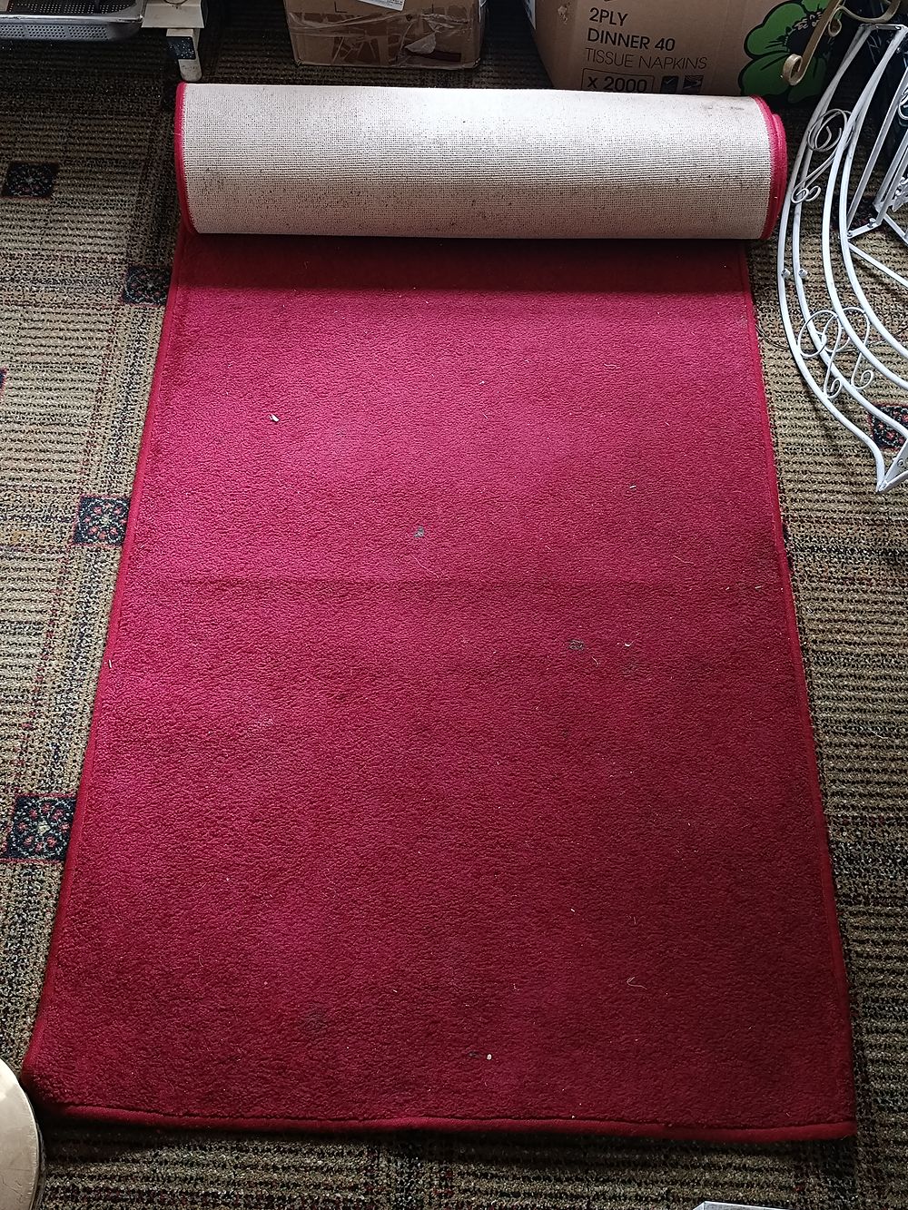 A Modern Red Solid Washable Runner Rug