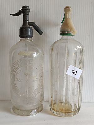 A Pair of Vintage Glass Dublin Mineral Waters Syphons