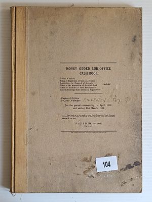 A Vintage Northern Irish Money Order Sub-Office Cash Book, Killeau, 1960-1961