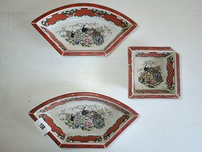 Three Chinese Export Famille Rose Porcelain Sweet Meat Trays