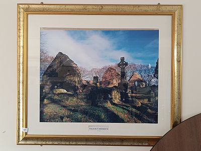 A Framed Photographic Print of St Kevin's Church, Glendalough, Ireland - 90* 106 cm