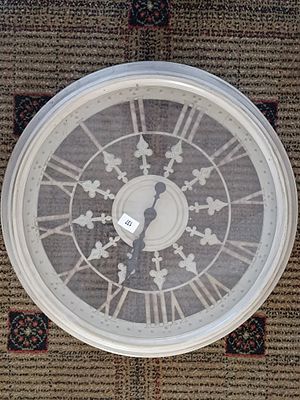 A Modern Large White Wall Clock, Quartz Movement - Approx. 60 cm diameter