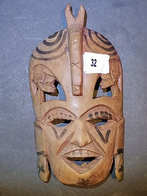 A Hand Carved African Tribal Wooden Mask -Approx. 25cm