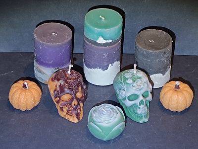 A Group of Eight Modern Novelty Wax Candles