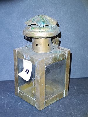 An Antique Brass Oil Lantern -Approx. 18 cm