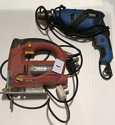 A Genuine Benchtop Pro Variable Speed Jigsaw and a Draper Electric Drill
