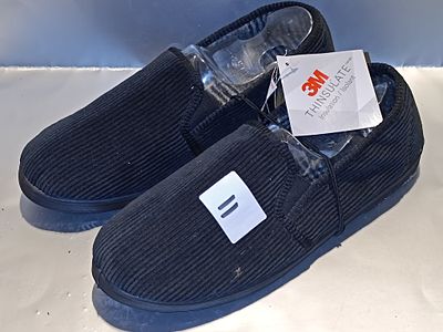 A Pair of Revo Men's Black Corduroy 3M Thinsulate Slippers -Size 47