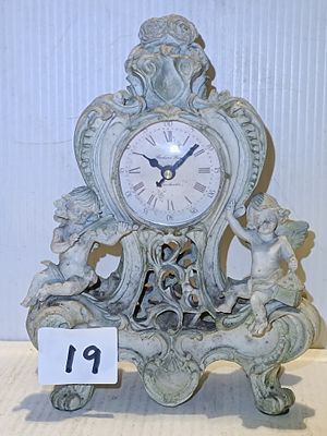 Rococo Revival Cast Composite Mantel Clock
