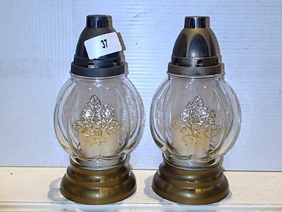 A Pair of Modern Memorial Candle Lanterns