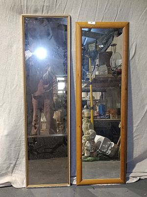 A Pair of Rectangular Mirrors, one Gilt-Framed, one Wood-Framed