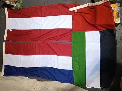Three Decorative International Flags