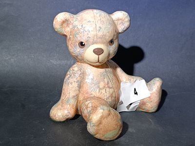 Joan Baker Designs Patchwork Floral Porcelain Teddy Bear