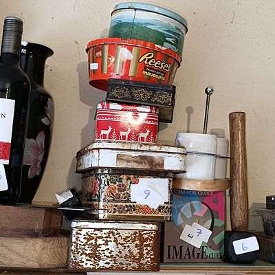 A Collection of Assorted Metal Tins