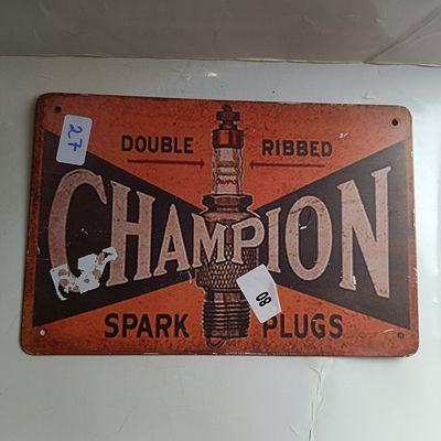 Champion Spark Plugs Retro Style Metal Tin Sign