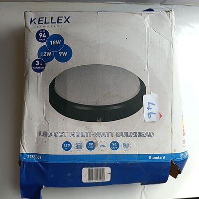 Kellex Lighting LED CCT Multi-Watt Bulkhead Light Fixture Model 2755003