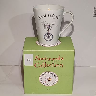 Royal Worcester Sentiments Collection Clare Mackie Best Friend Mug and Presentation Box