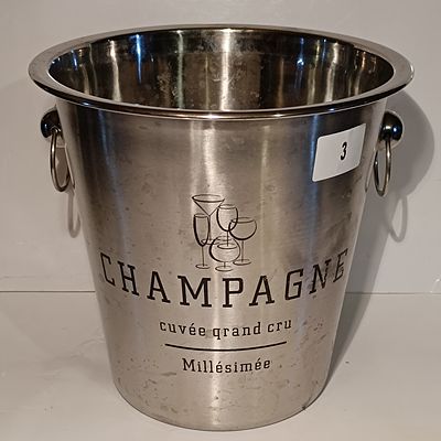 A Stainless Steel Champagne Ice Bucket