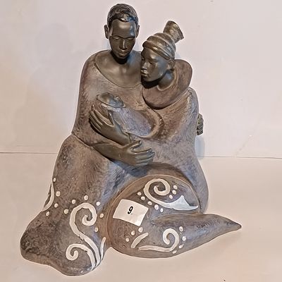 A Contemporary Resin Sculpture of the Holy Family -29 cm