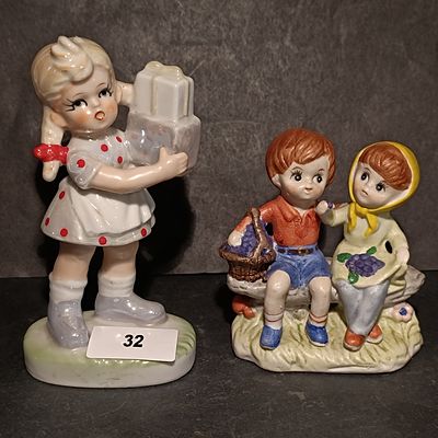 Two Vintage Hand-Painted Porcelain Figurines Including Leonardo Collection