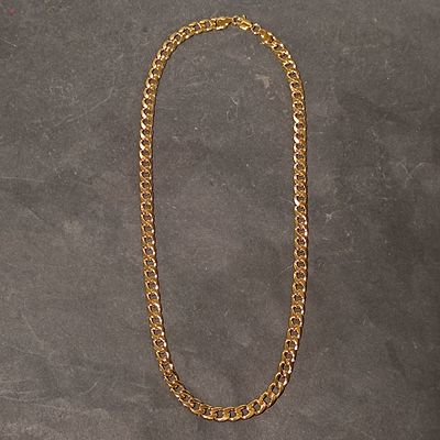 Luxury Gold Toned Curb Link Chain Necklace