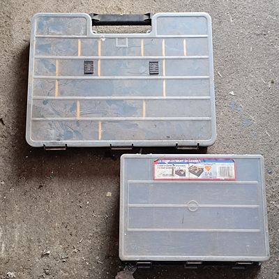 Two Plastic Compartment Organizers
